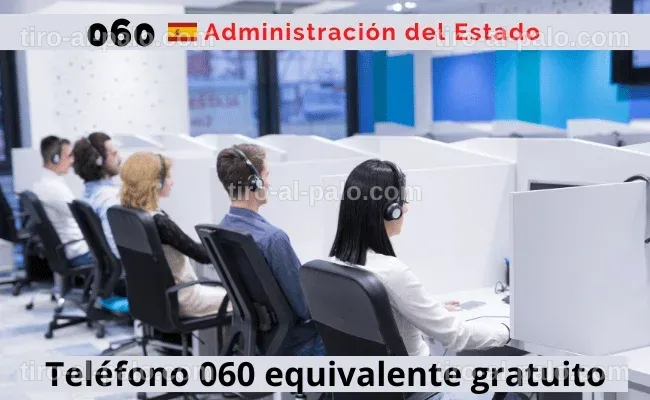 Teléfono 060 con interfaz de usuario para realizar gestiones gratuitas.