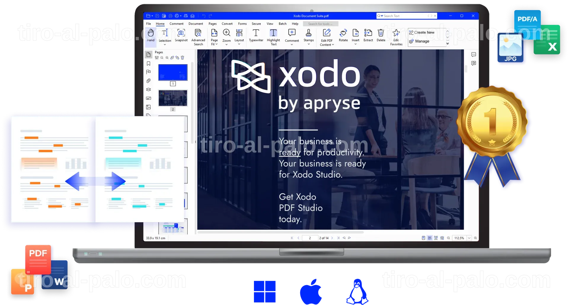 Diversos editores de PDF destacados como alternativas a Acrobat Pro.