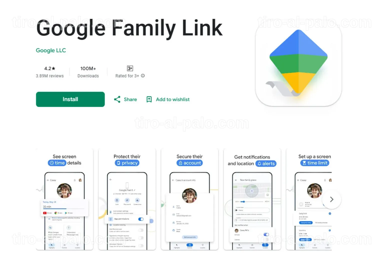 Configuración de Google Family Link para padres e hijos.