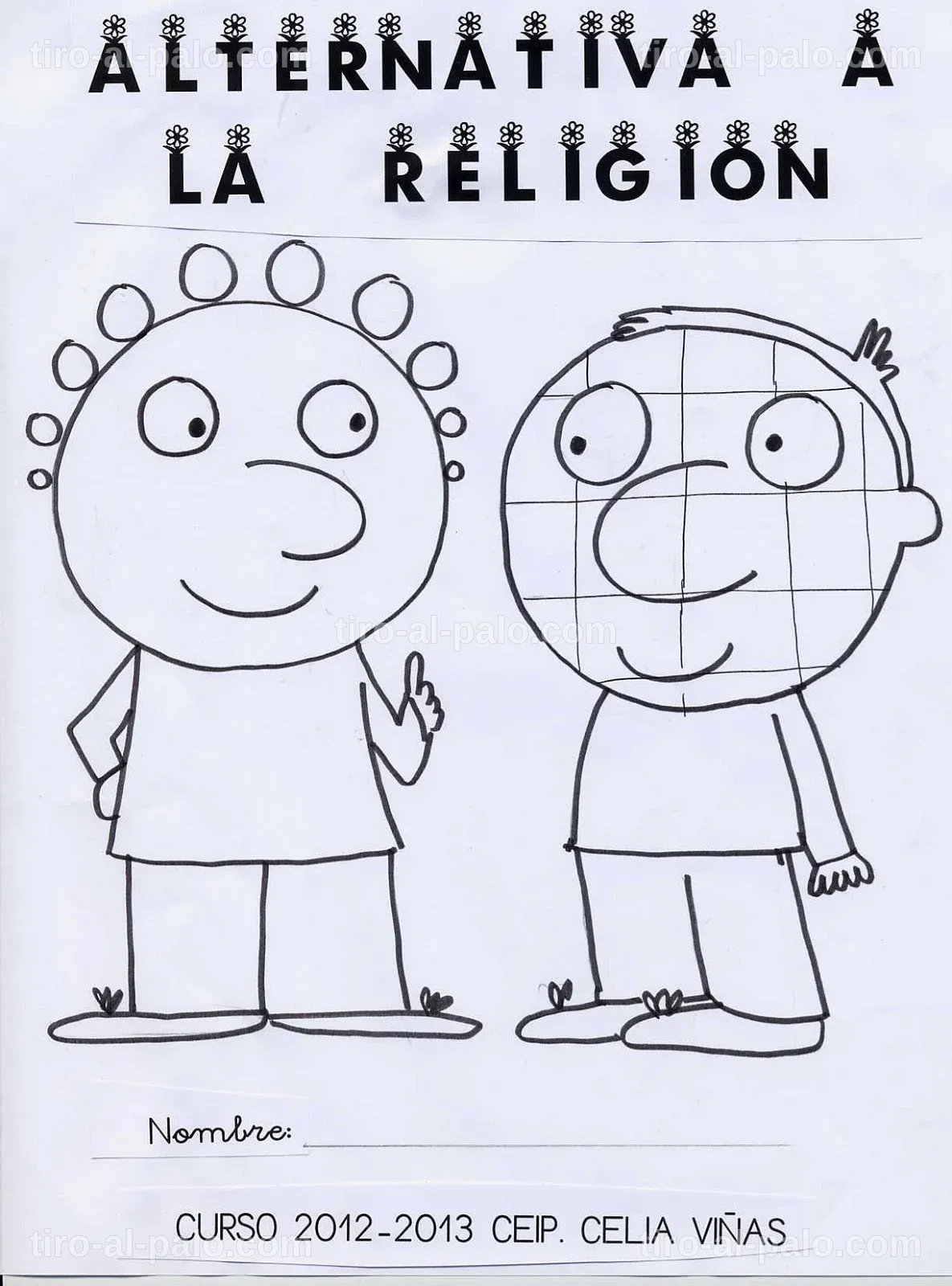 Cartel informativo sobre la alternativa a la religión en el CEIP La Celada.