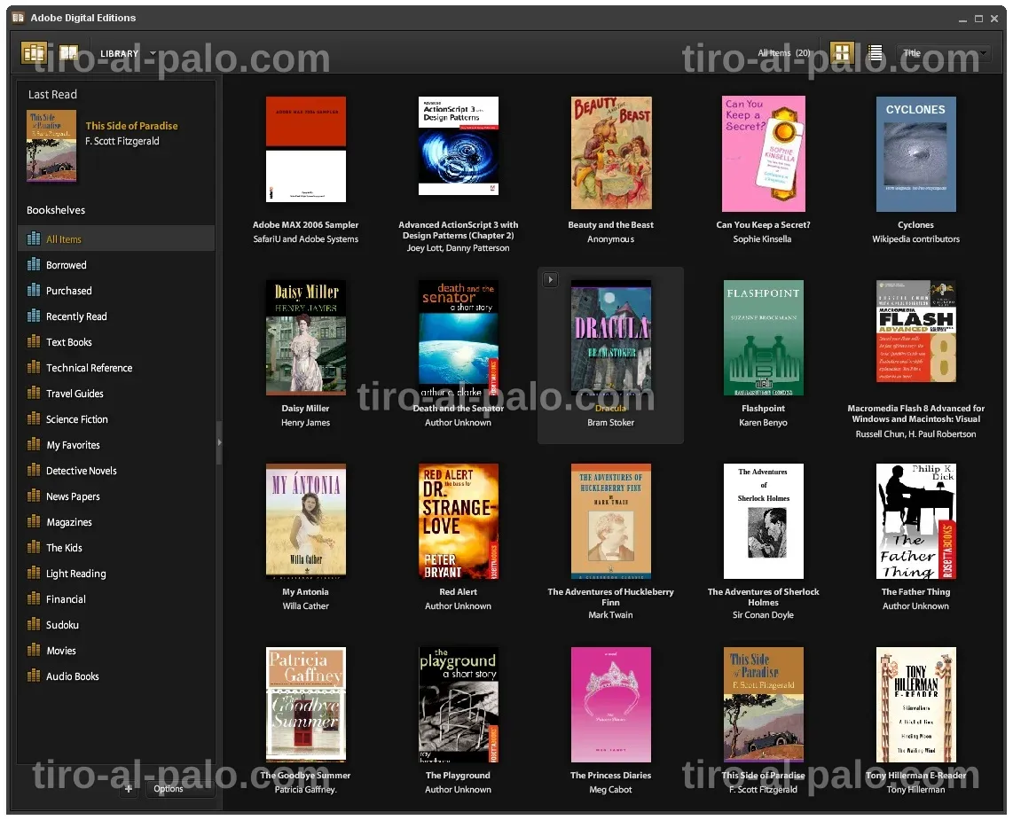Lista de libros electrónicos disponibles para descarga en formato EPUB.