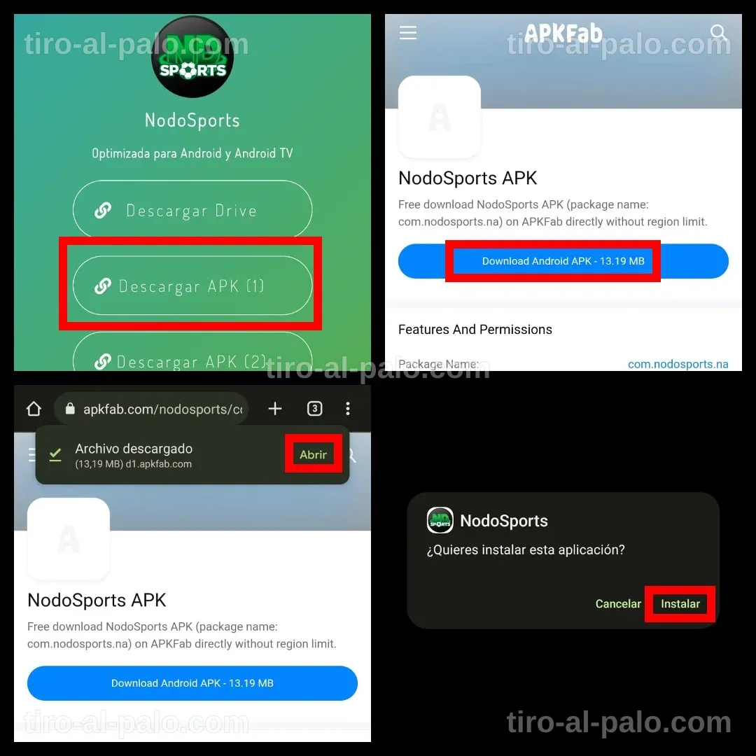 Interfaz de usuario de NodoSports mostrando partidos de fútbol en directo.