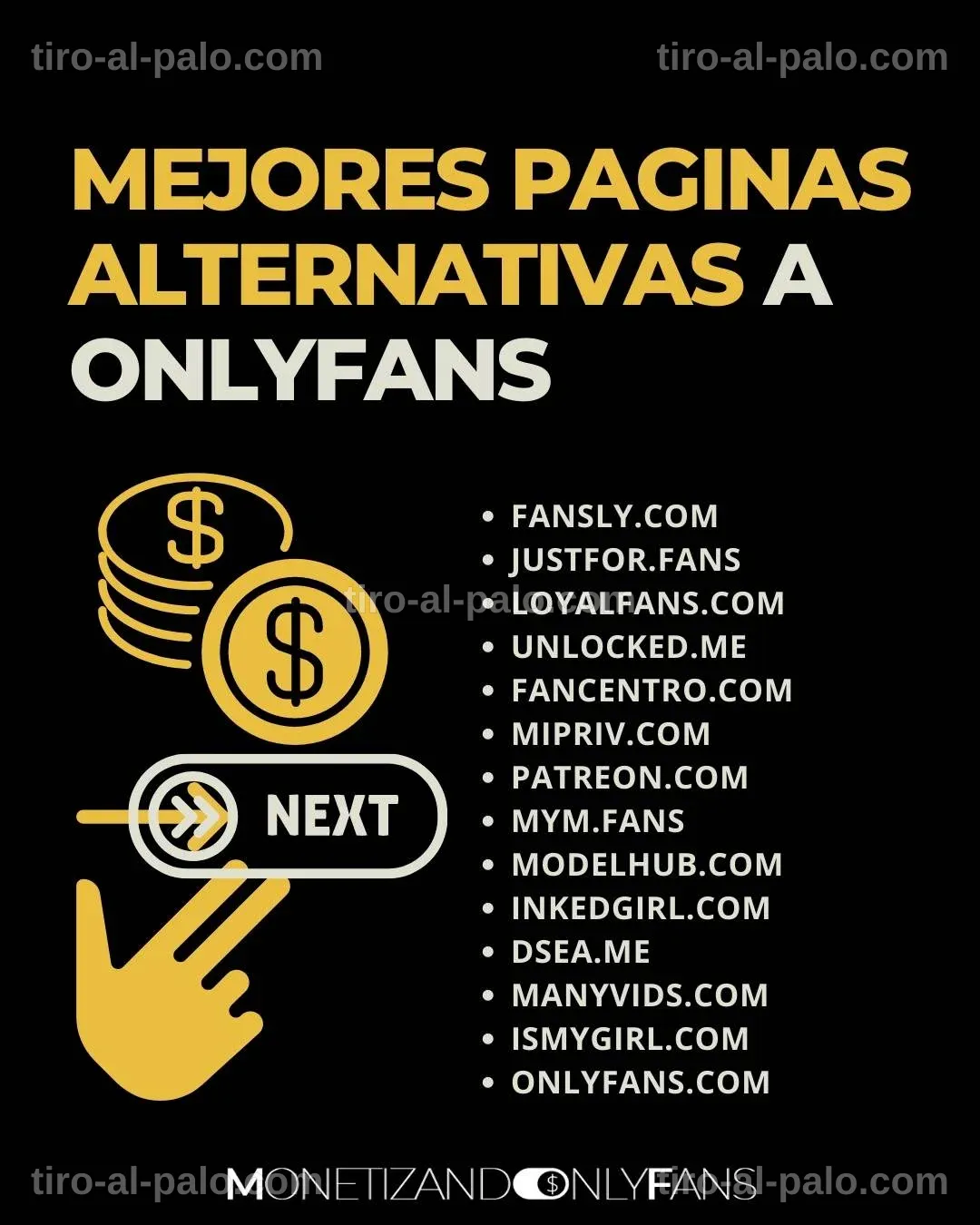 Lista de alternativas a OnlyFans con características destacadas.