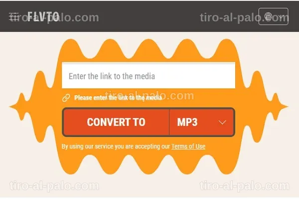 Herramienta FLVTO para convertir videos de YouTube a MP3 gratis.