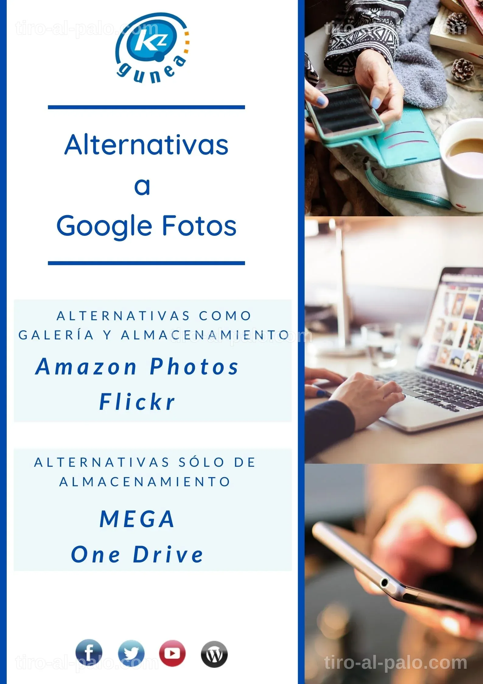 Pantalla de un smartphone mostrando aplicaciones alternativas a Google Fotos.