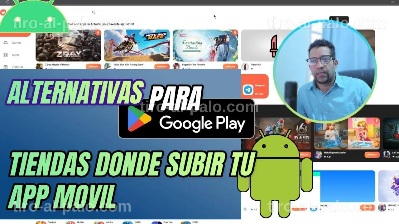 Lista de cuatro plataformas para subir aplicaciones Android sin Google Play.