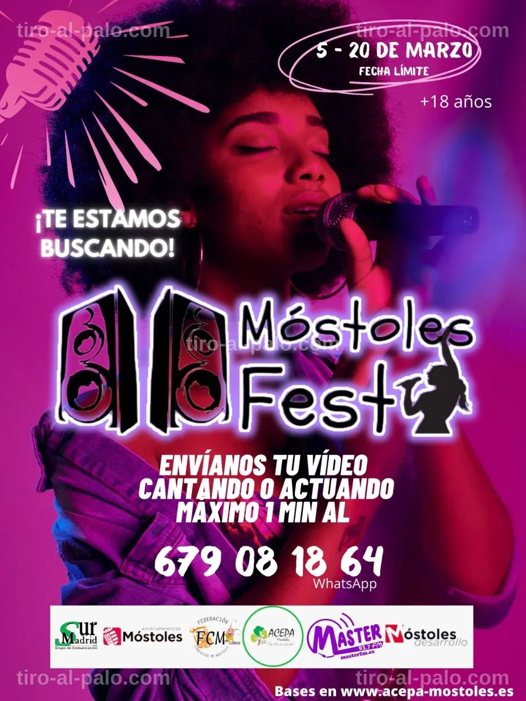 Cartel del Móstoles Fest, promoviendo actividades de bienestar y terapias complementarias.