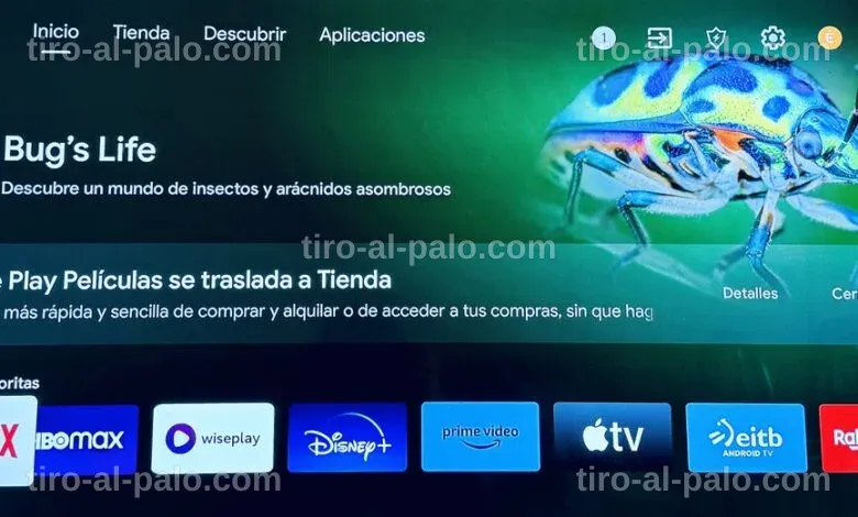 Pantalla de un programa de streaming mostrando opciones de contenido.