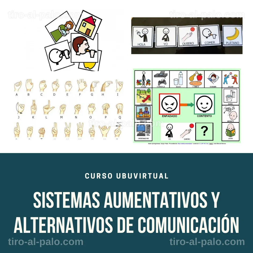 Ejemplos de sistemas de comunicación aumentativa y alternativa en uso.