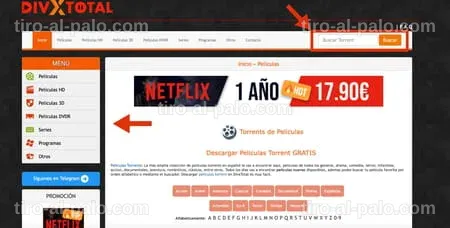Lista de alternativas a DonTorrent con opciones de descarga.