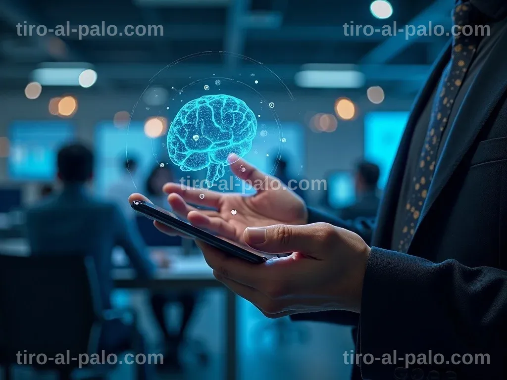 Reunión de consultores discutiendo estrategias de inteligencia artificial en España.