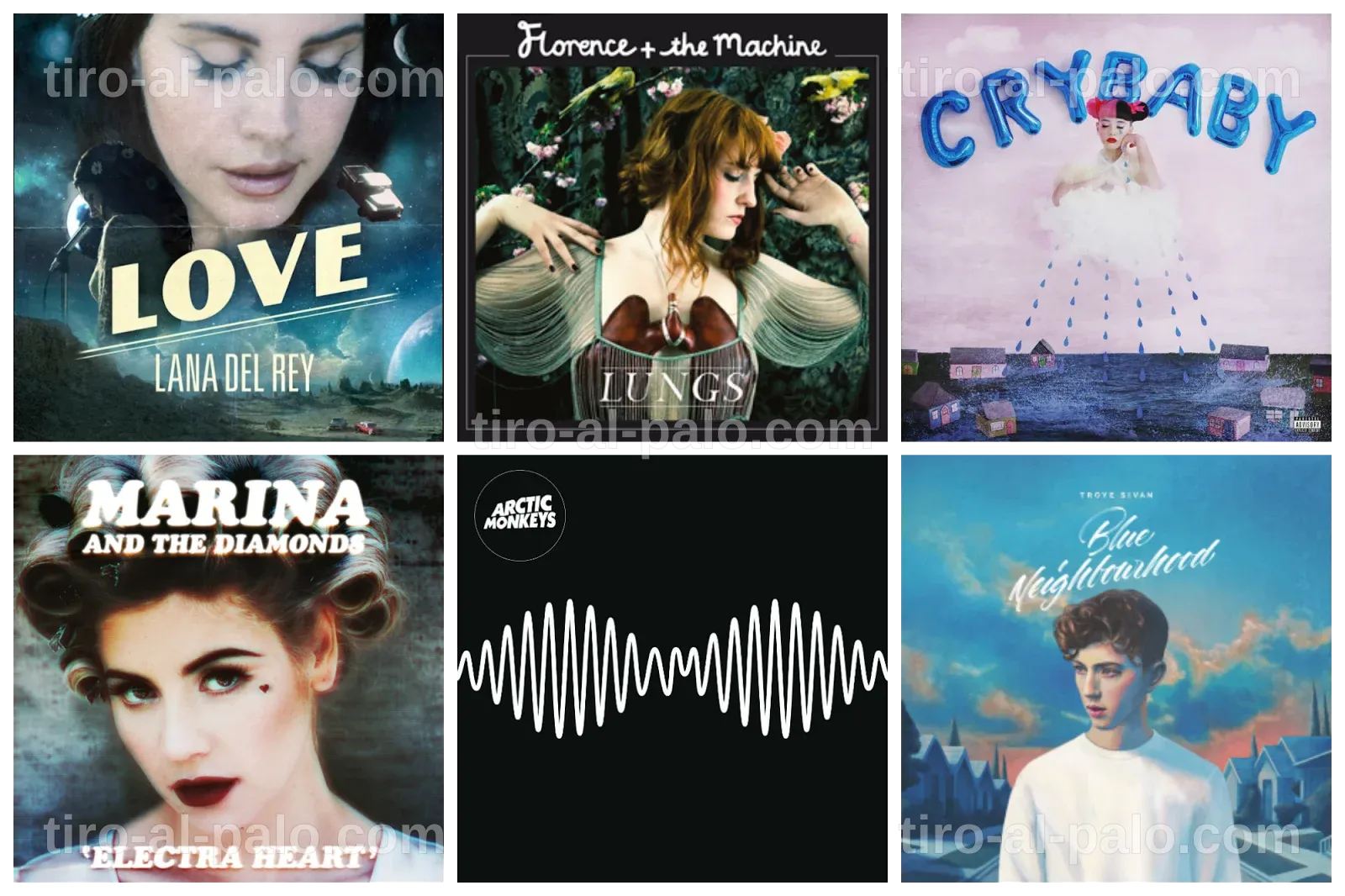Collage que representa diversos subgéneros del rock alternativo.