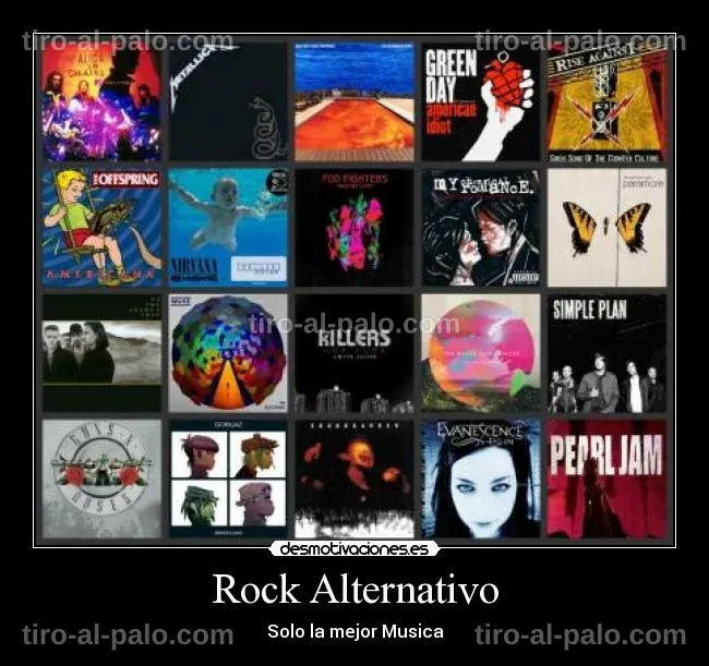 Portadas de bandas icónicas de música alternativa de los años 90.
