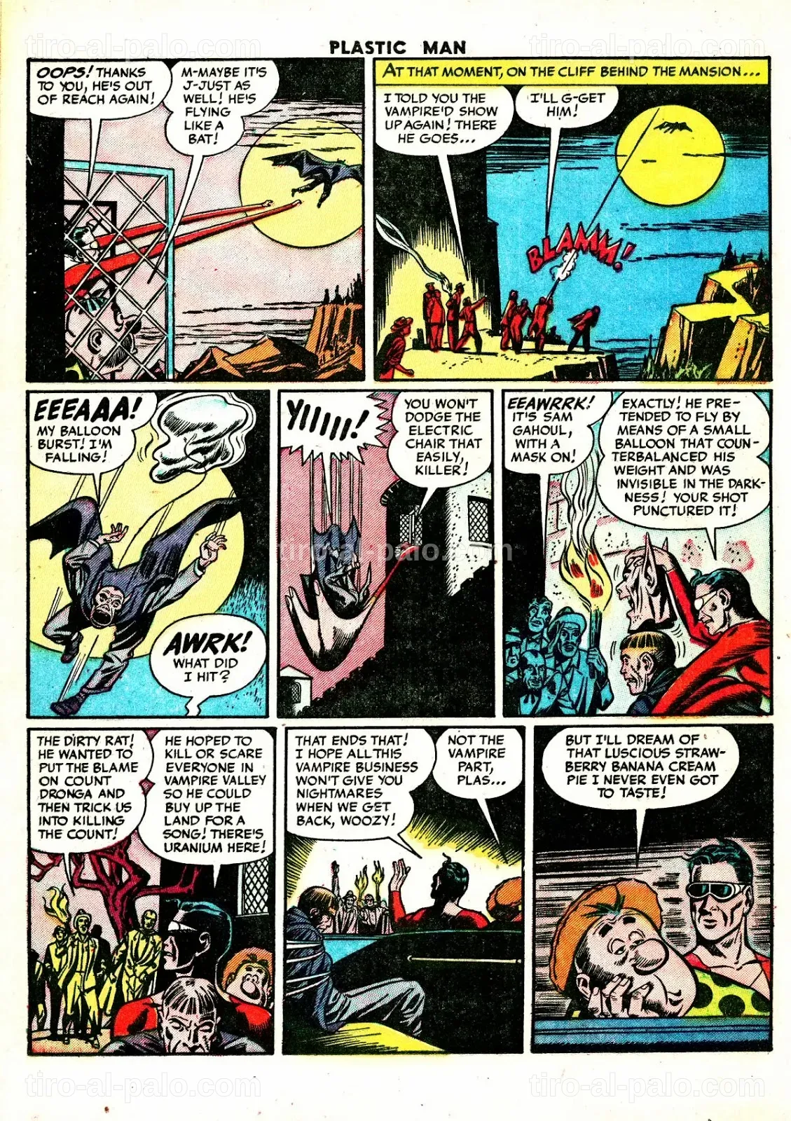 Portada de cómic de DC Black Label con Plastic Man en un estilo vampírico y elementos de terror.