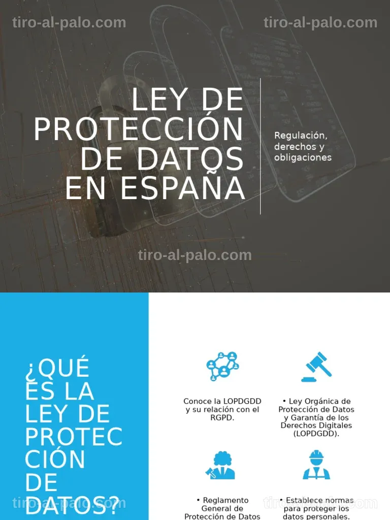 Documento que detalla la ley de protección de datos en España.