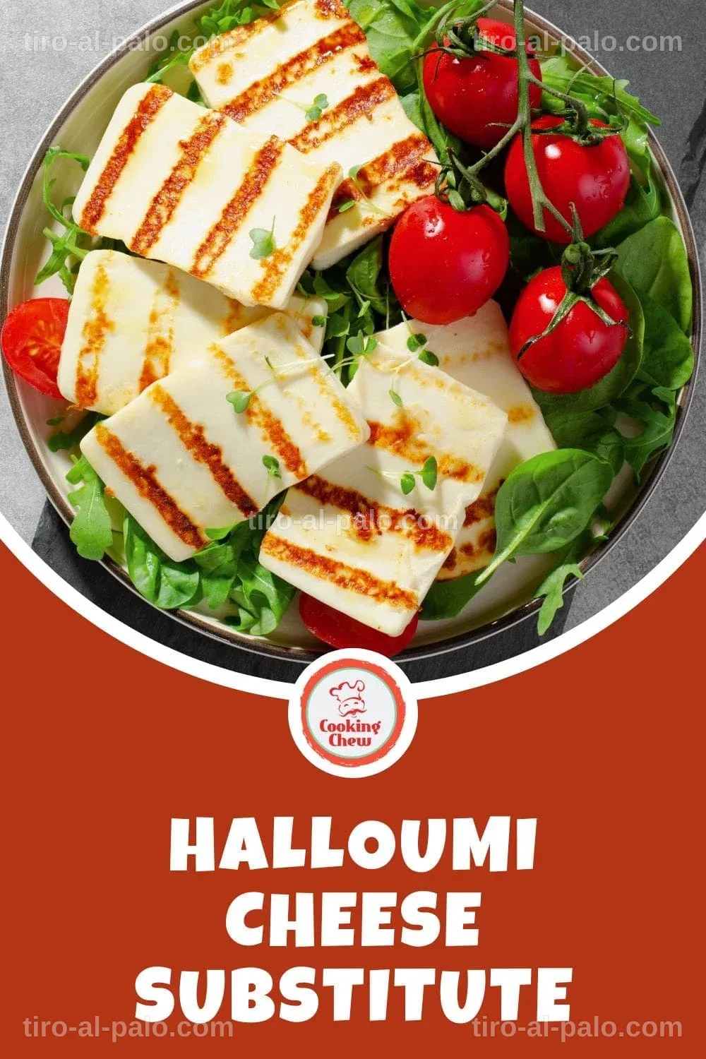 Diferentes opciones de sustitutos del queso halloumi en un plato.