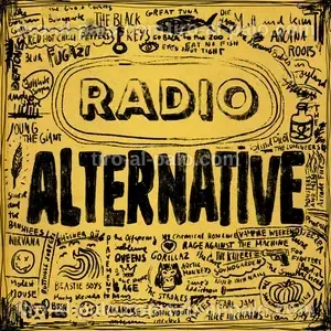 Interfaz de una aplicación para escuchar radio alternativa en Android.