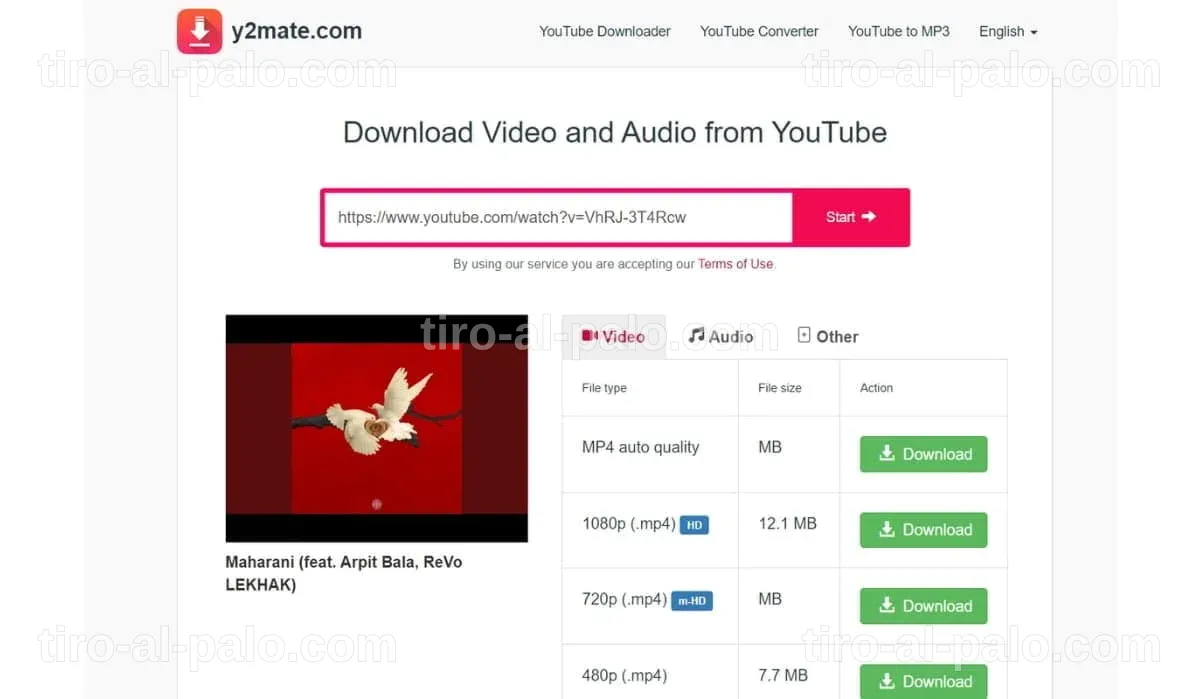 Pantalla de descarga de la última versión de Y2Mate para Android.