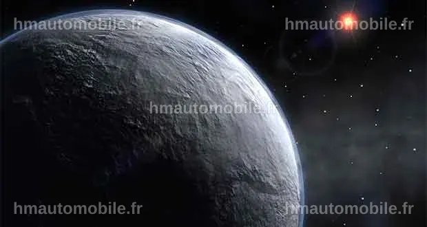 Illustration d'une atmosphère entourant une planète rocheuse habitable.