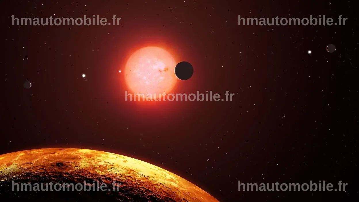 Concept d'une planète gazeuse se transformant en planète rocheuse avec atmosphère.