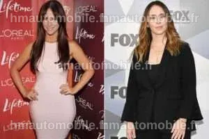 Jennifer Love Hewitt dans un blazer rouge, montrant sa transformation physique récente.