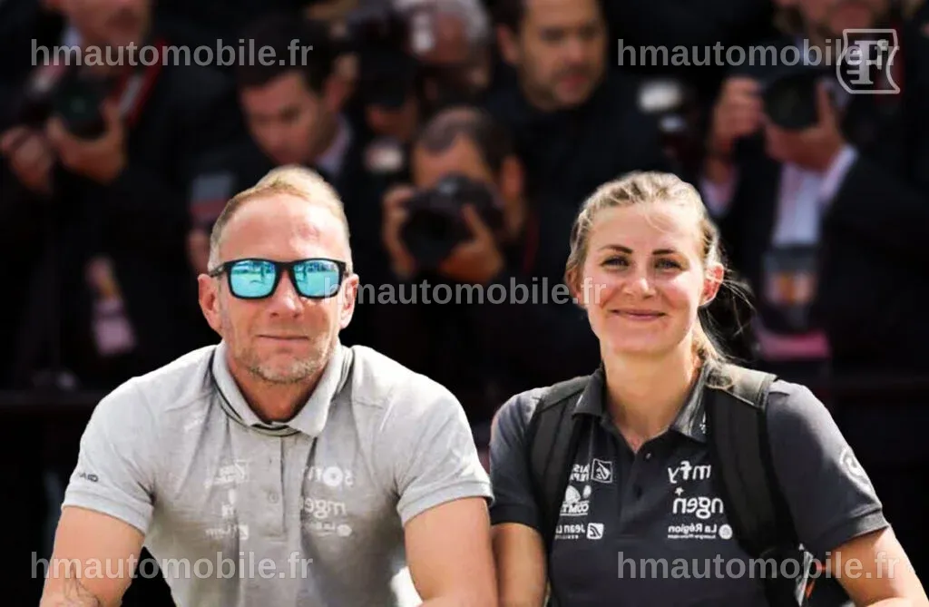 Justine Braisaz et son mari partageant un moment tendre ensemble.