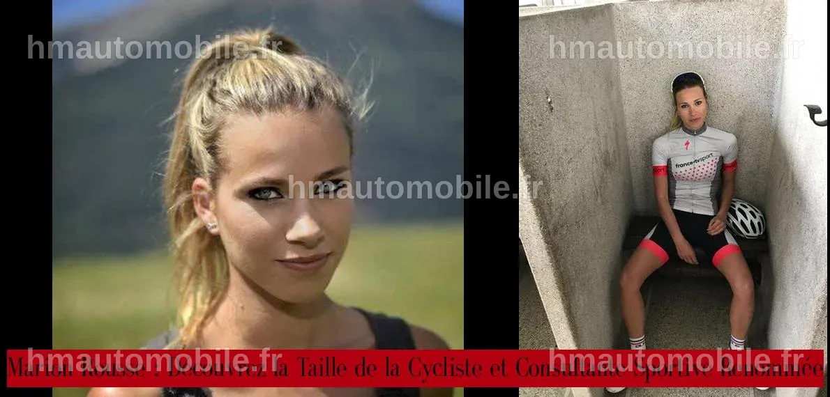 Marion Rousse posant sur un podium, mettant en avant son succès en tant que cycliste.