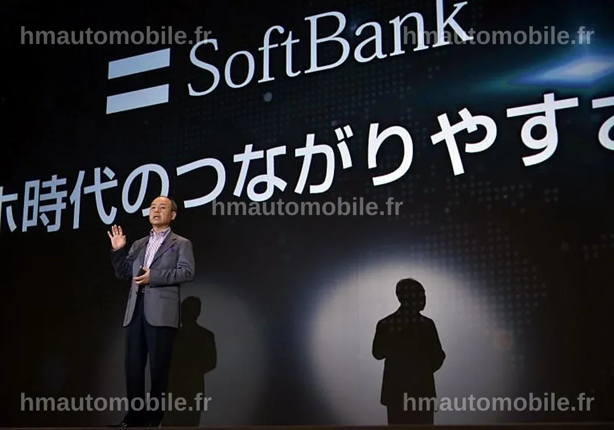 Graphique illustrant la vente d'actions de SoftBank dans le secteur de l'IA.